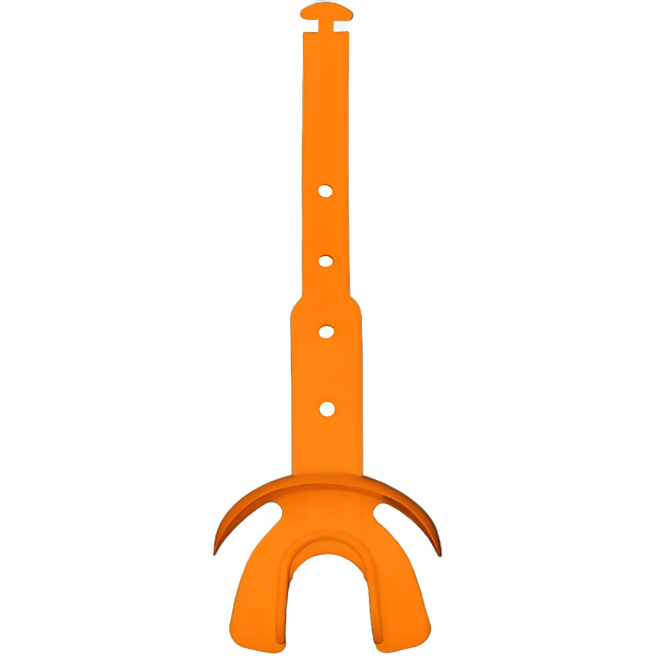 Orange Reyrr Hypervent Mouthguard with adjustable strap and ventilation holes for breathability.