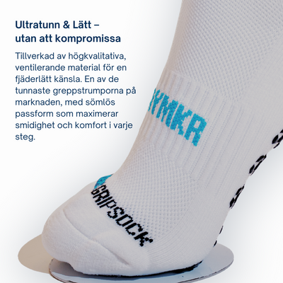 Playmkr Grip Sock White — heel and toe cushioning