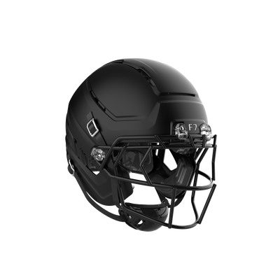 Schutt F7 AIR helmet in Matte Black, three-quarter view