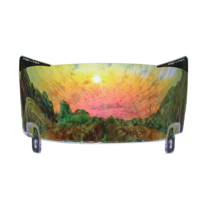 Reyrr VIZU Clear Inferno football visor, 81.6% VLT, stadium lights and overcast, fits Riddell SpeedFlex and Schutt F7