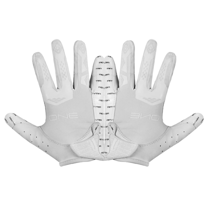 White Reyrr ONE gloves with advanced GripTack Pro technology and breathable nylon back for athletic performance