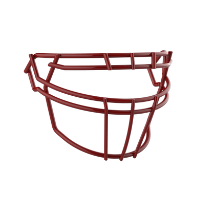 Schutt F7 ROPO DW NB red football faceguard with raised brow and tapered design for enhanced protection and range of motion