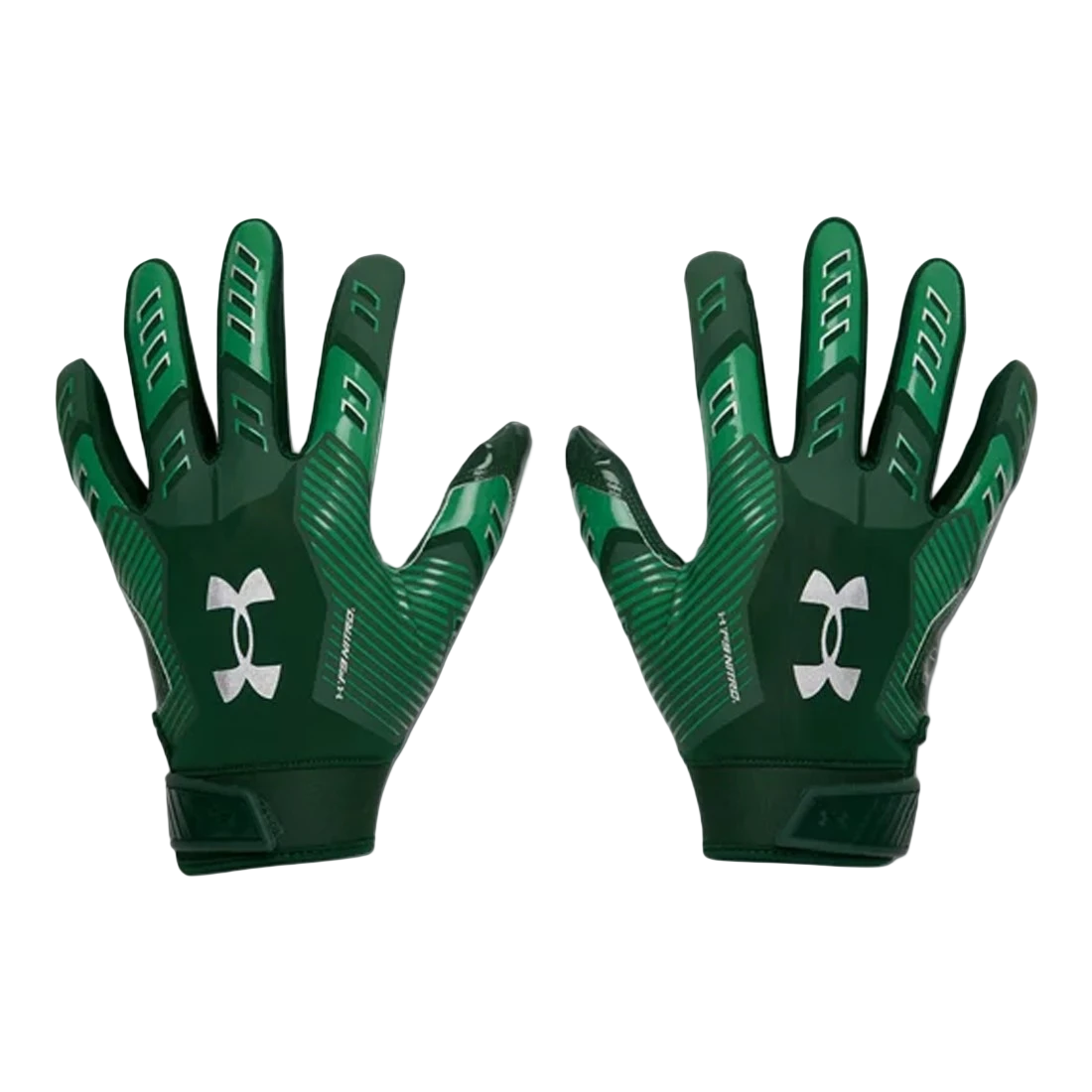 Under Armour F9 green Color Rush football and floorball gloves back view