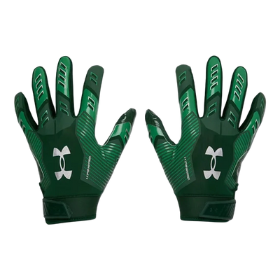 Under Armour F9 green Color Rush football and floorball gloves back view