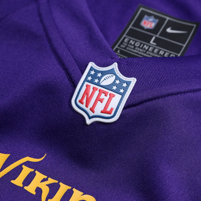 Minnesota Vikings purple Game Jersey on model