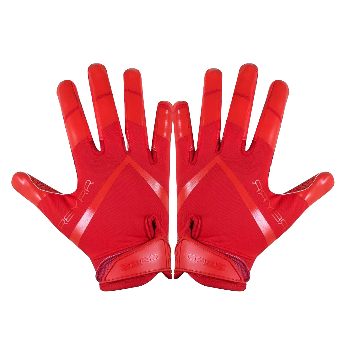 Red Reyrr ZERO sports gloves with advanced grip technology, breathable nylon, and adjustable fit for optimal performance.