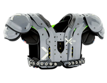X-Tech X2 Shoulder Pad in grey with adjustable straps and protective XRD foam for football players